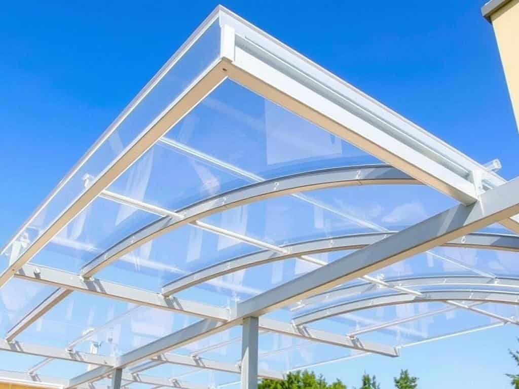 Kanopi baja ringan dengan atap polycarbonate bening