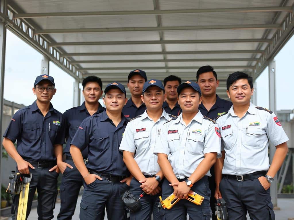 Tim teknisi STEELPRO dengan peralatan profesional
